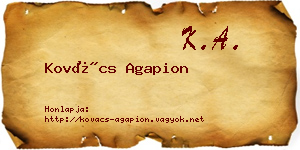 Kovács Agapion névjegykártya